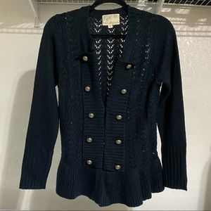 Debbie Morgan Navy Military Style Sweater